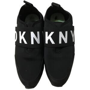 DKNY Black & White Stretch Slip On Size 7 Shoes With DKNY Band Athleisure Shoes